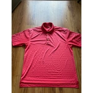 PGA Tour Men's Polo Shirt Red Short Sleeve Performance Golf Shirt